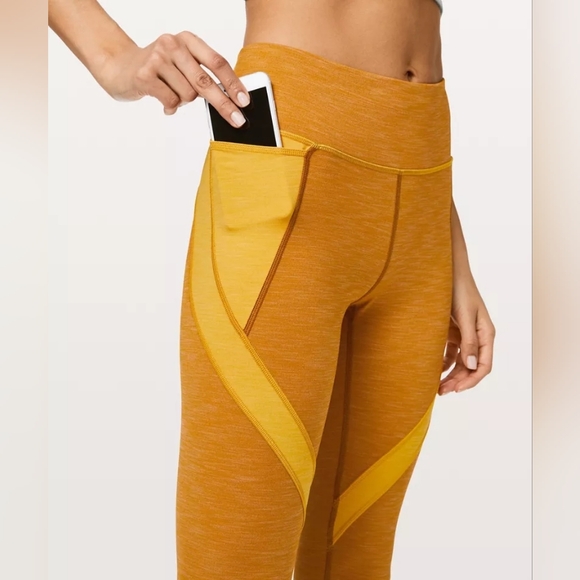 Lululemon Early Extension HR Tight 28" Size 4 In Heathered Fools Gold - Picture 4 of 5